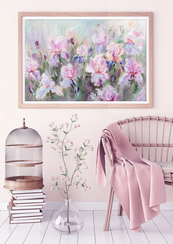 Iris Print, Floral Art Print By Katie Jobling