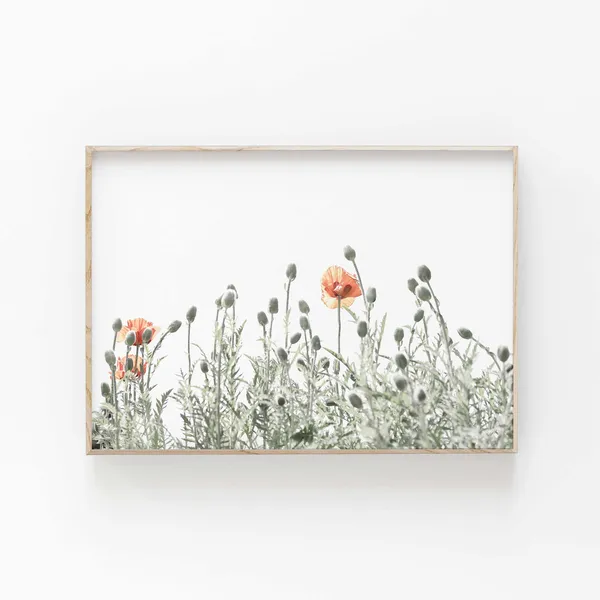 Poppy Print, Modern Minimalist Floral Art Print