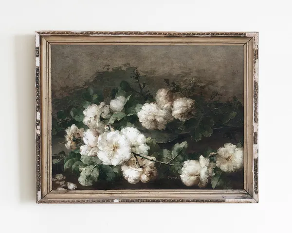 Vintage Rose Painting, French Floral Art Print