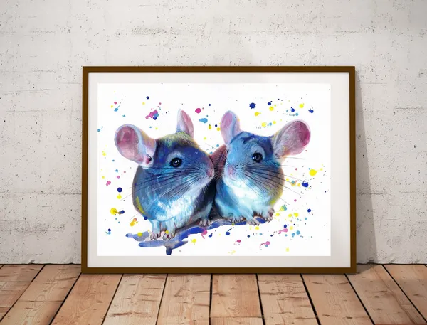 Chinchilla Animal Watercolor Art Print, Nursery Decor