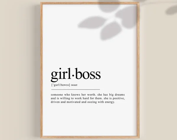 Girl Boss Definition Poster, Empowered Woman Gift