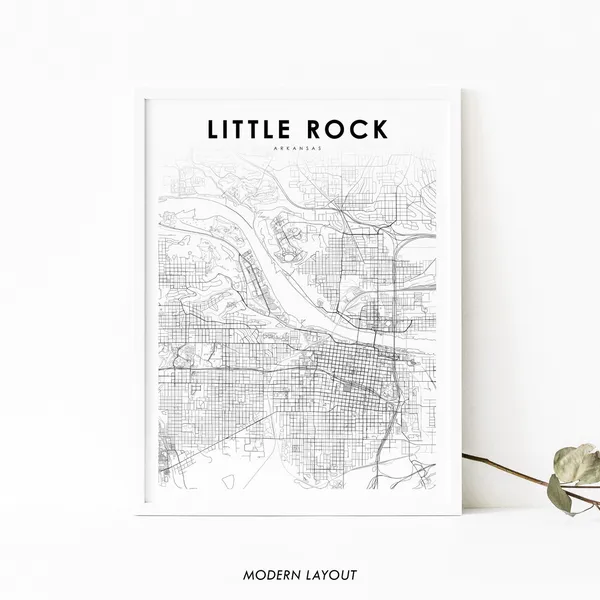 Little Rock AR Map Print, Arkansas City Poster