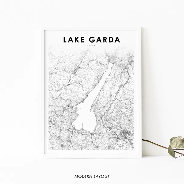 Lake Garda Italy Map Poster, Nursery Room Decor