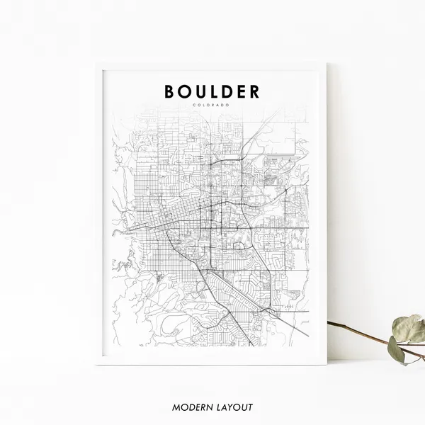 Boulder Co Map Print, Colorado Nursery Room Poster