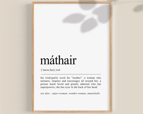 Máthair Irish Mother Art Print, Mother’s Day Gift