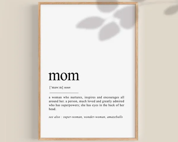 Mom Definition Gift Art Print, Mother's Day Gift