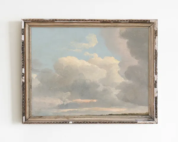 Vintage Sky Cloud Art Print, Farmhouse Nursery Decor