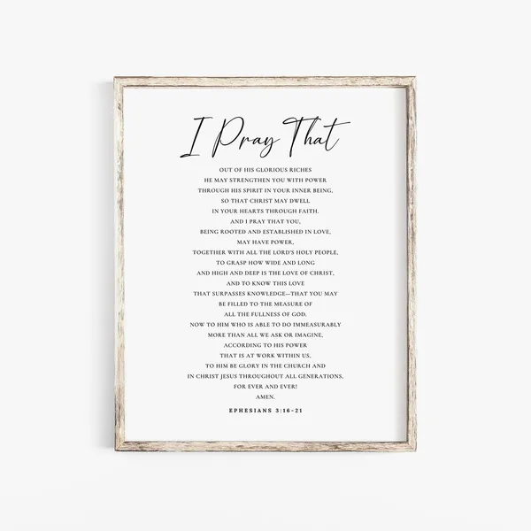 Ephesians 3:16-21 Scripture Art Print