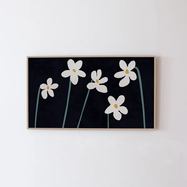 Spring Flowers Modern Boho Art Print for Frame TV