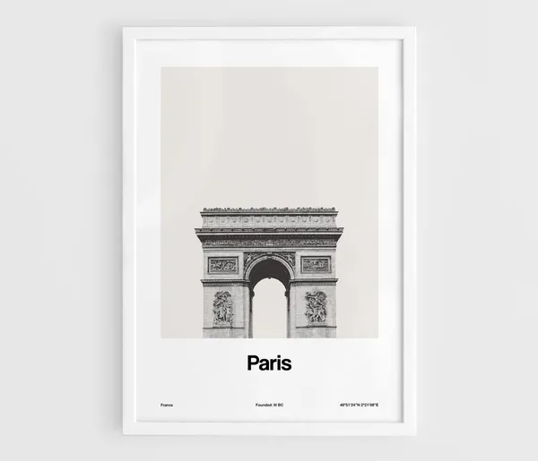 Paris Arc De Triomphe Minimalist Travel Poster