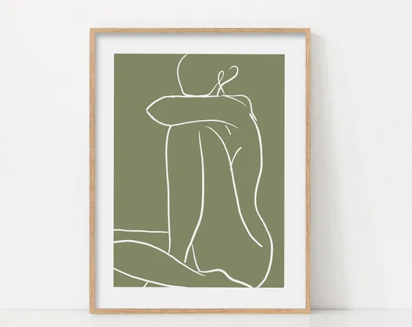 Minimalist Body Line Art Abstract Figure Art Print