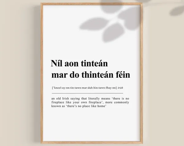 There's No Place Like Home Irish Proverbs Poster