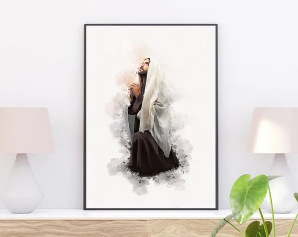 Jesus The Christ Watercolor Prayer Art Print
