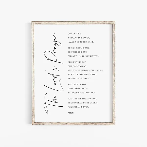 The Lord's Prayer Scripture Sign, Farmhouse Art Print