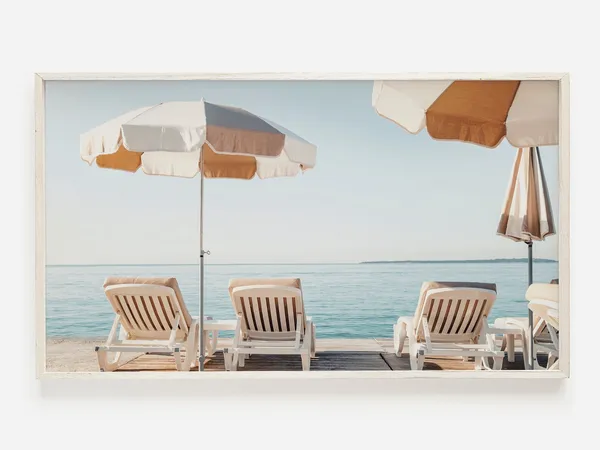 Beach Umbrella Boho Beach Decor Art Print