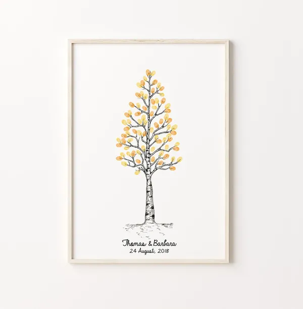 Thumbprint Tree Guest Book, Customizable Wedding Art Print
