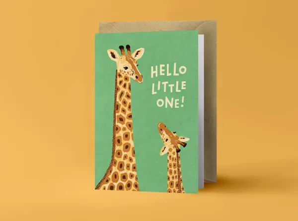 Hello Little One Baby Giraffe Illustration Art Print