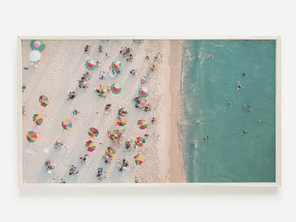 People On The Beach Aerial Beach Art Print