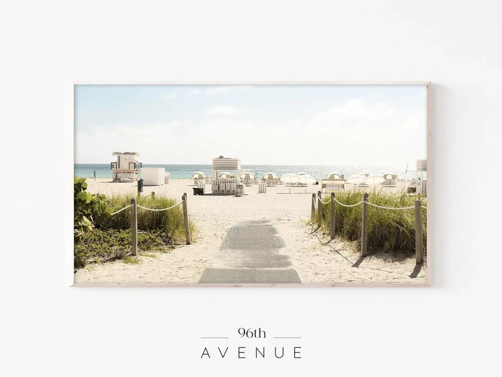 Coastal Beach Art for TV, Art Print