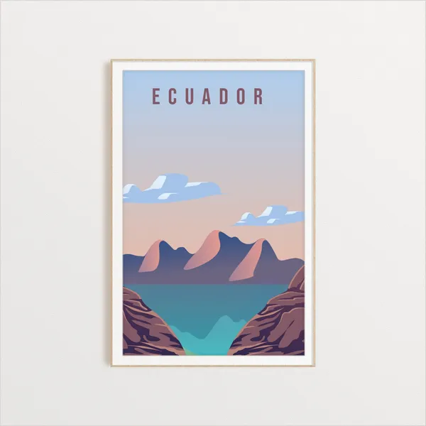 Ecuador Travel Poster, Latin America Wall Art Print