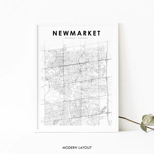 Newmarket Ontario Map Print, Canada City Poster