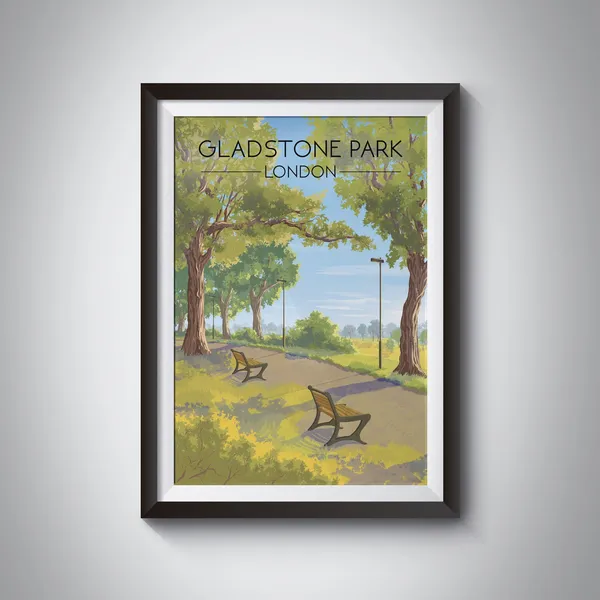 Gladstone Park London Vintage Travel Poster