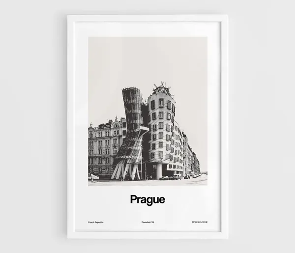 Dancing House Prague Minimalist Travel Poster