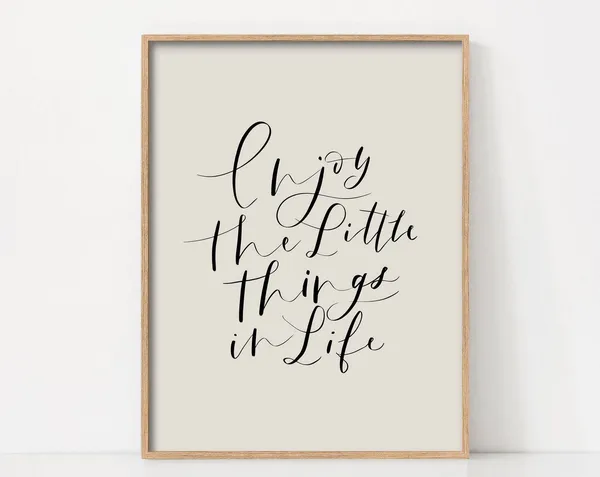 Enjoy The Little Things Quote Art Print, Living Room