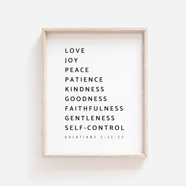 Fruit of the Spirit Scripture Art Print, Galatians 5:22-23