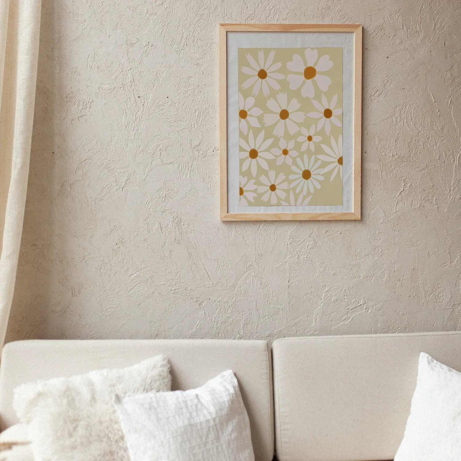 Daisies Cottagecore Boho Art Print, Neutral Tones - Image 2