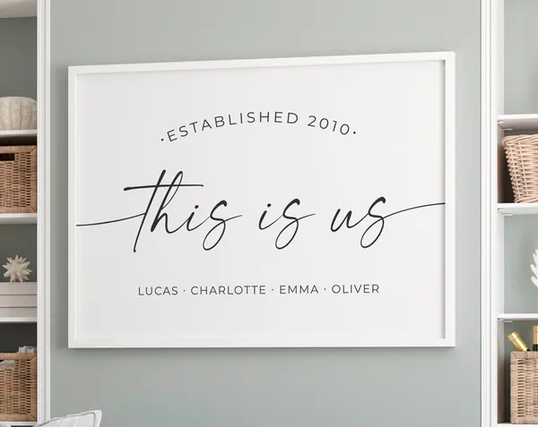 This Is Us Personalized Name Sign, Family Wall Art