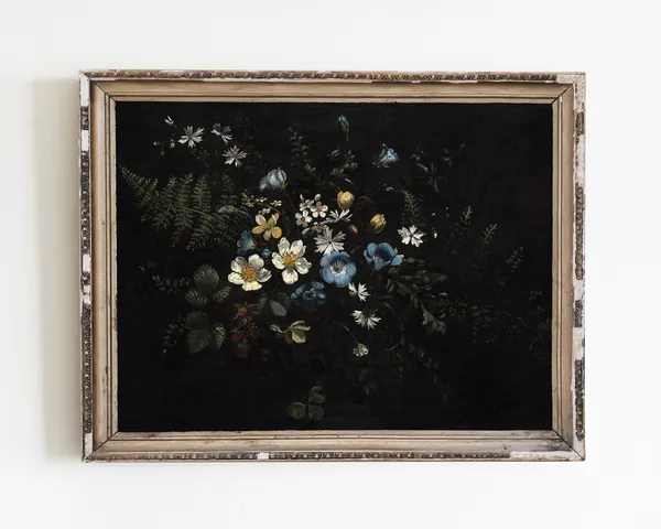 Vintage Dark Floral Flower Still Life Art Print