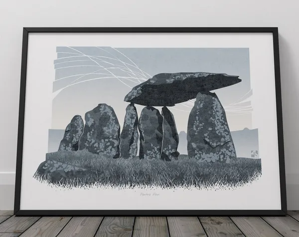 Pentre Ifan Wales Travel Poster, Landscape Art Print