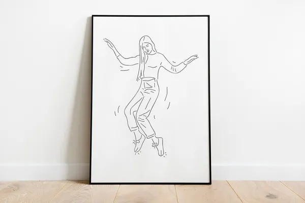 Dance Poster Line Art Woman Minimalist Art Print