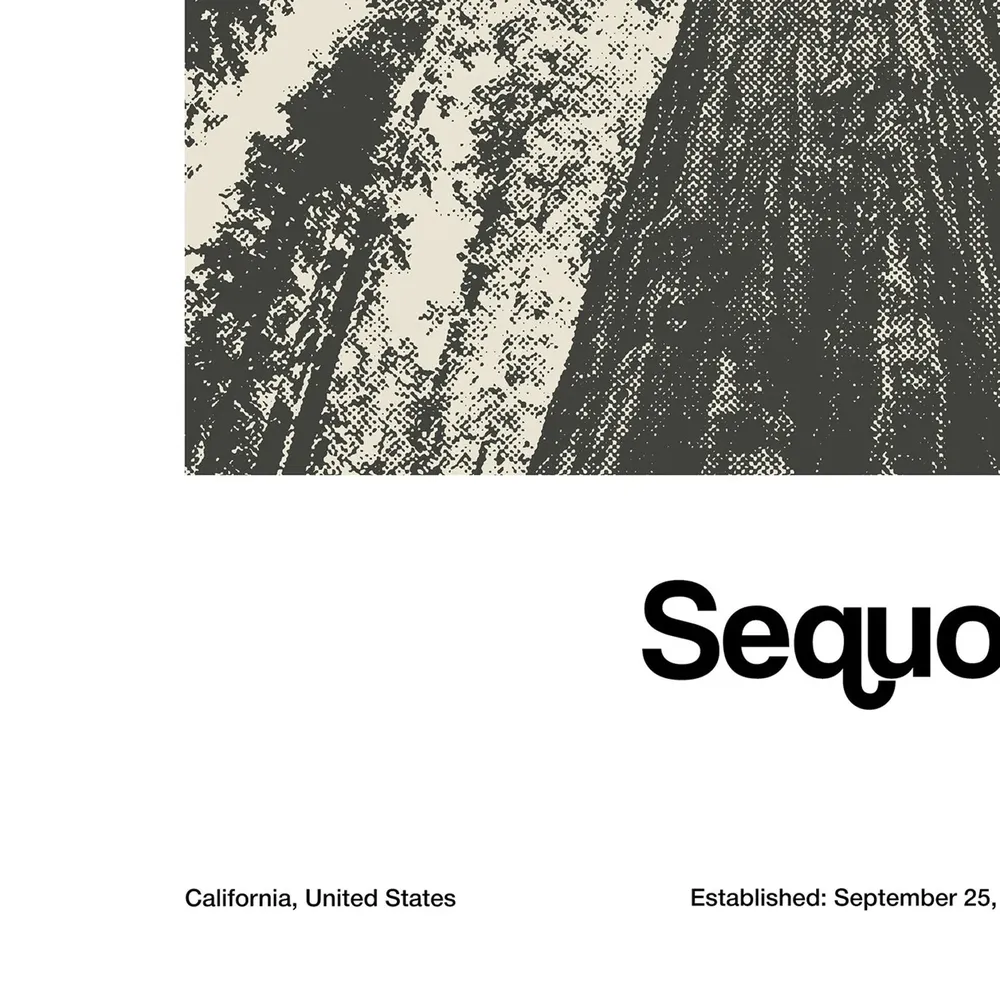 Sequoia National Park Giant Forest Minimalist Travel Poster - Image 3