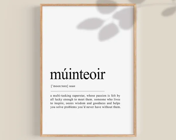 Múinteoir Definition Irish Teacher Gift Art Print