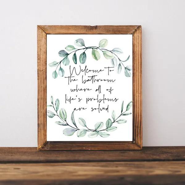 Bathroom Humor Wall Art Print for Funny Signs