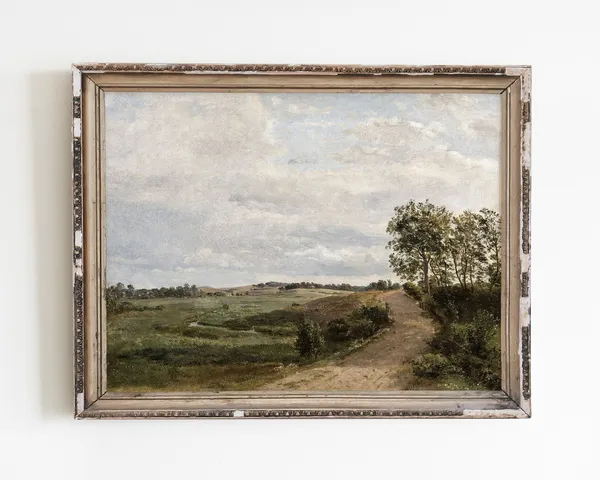 Antique Painting Vintage Country Landscape Art Print
