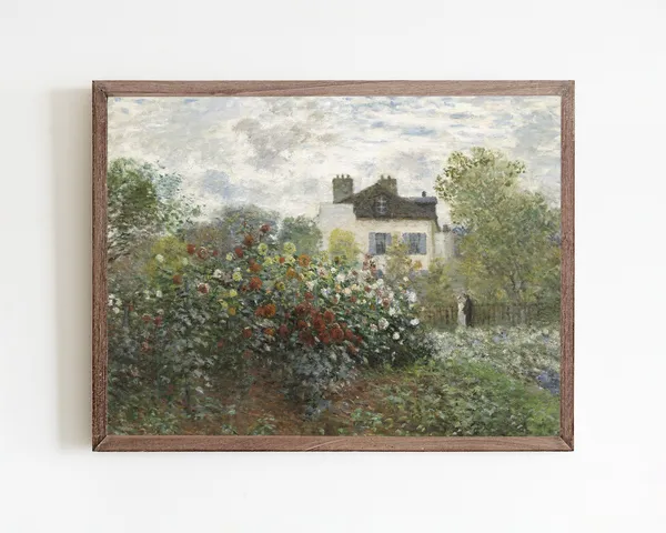 French Country Garden Floral Art Print, Vintage Style
