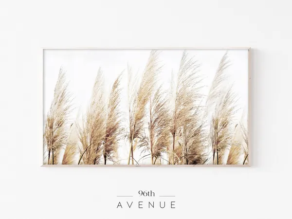 Pampas Grass Farmhouse Art Print for TV Wall