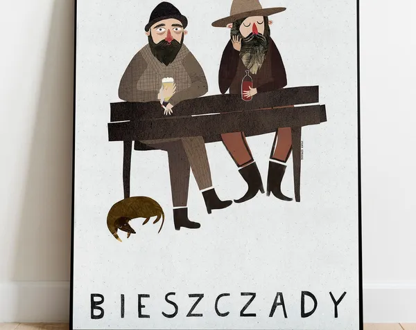 Bieszczady Poland Travel Poster, Boho Mountains