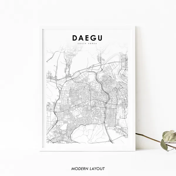 Daegu South Korea Map Poster, Nursery Room Decor