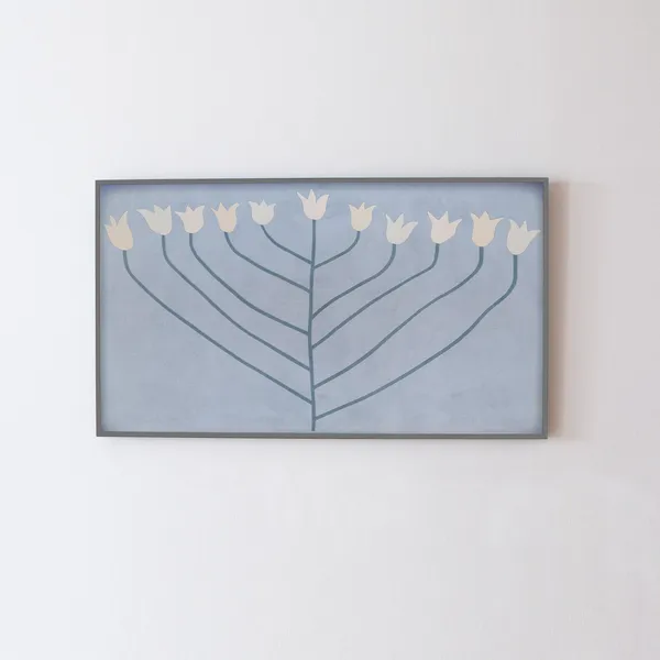Modern Abstract Flower Art Print, Scandi Boho
