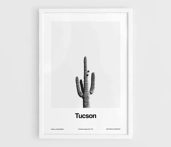 Custom Tucson Arizona Saguaro Cactus Minimalist Art Print
