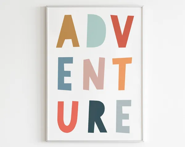 Adventure Gender Neutral Kids Room Boho Art Print