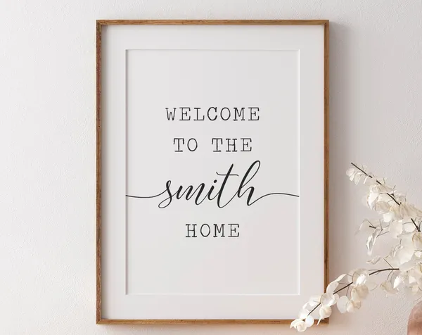 Personalized Family Print, Custom Entryway Decor