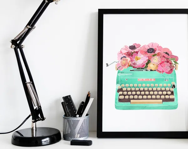 Floral Inspirational Quote Print, Watercolor Flowers