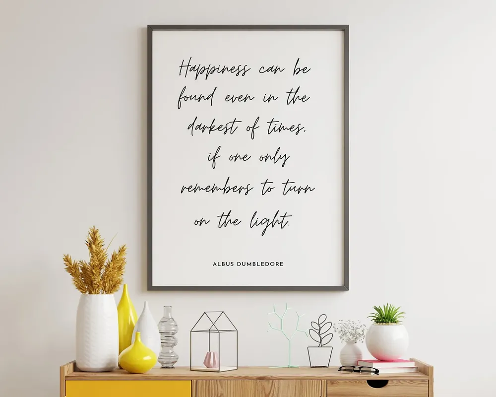 Happiness Can Be Found Typography Film Quote Art Print - Image 2