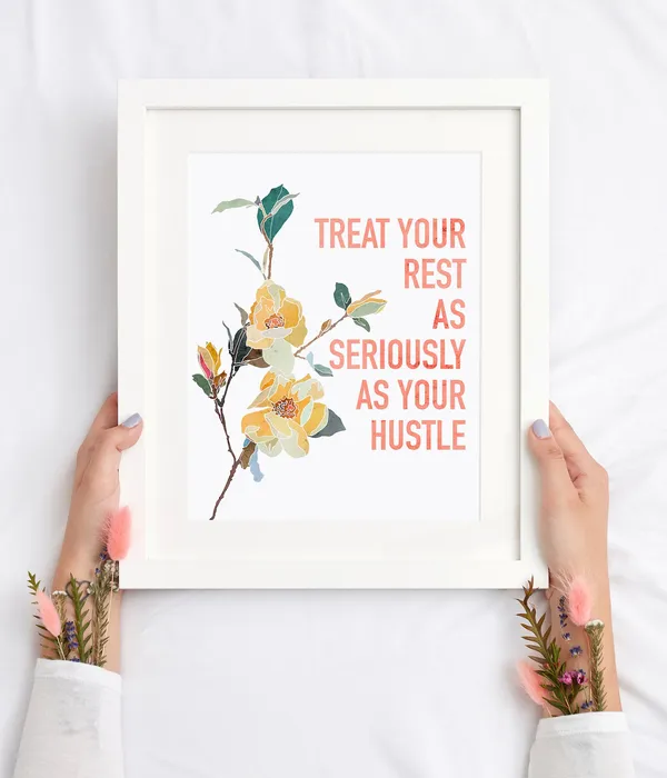 Watercolor Floral Inspirational Quote Art Print