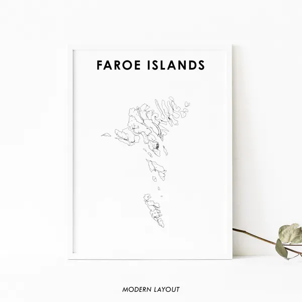 Faroe Islands Map Print, Nursery Room Wall Art